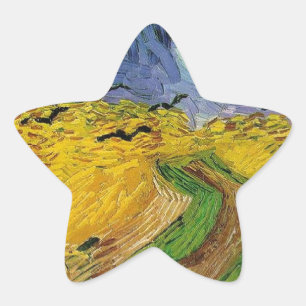 Sticker Étoile Champ de blé avec corbeaux