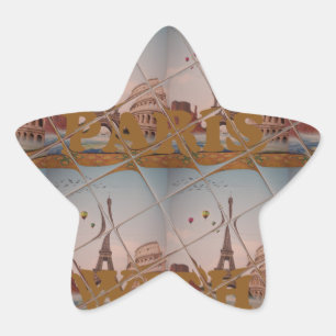 Sticker Étoile Charme De Paris Avec Amour J'aime Paris Design