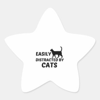 STICKER ÉTOILE CHATS FACILEMENT DISTRAITS