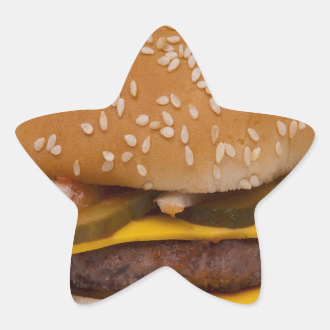 Sticker Étoile Cheeseburger Sur Le Sesame Seed Bun (Devant)