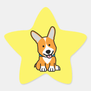 Sticker Étoile Chien chiot Corgi Corgis joyeux Pembroke Welsh