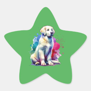 Sticker Étoile Chien Kuvasz