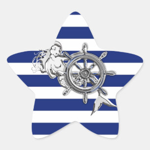 Sticker Étoile Chrome Comme Sirène sur les rayures Nautiques