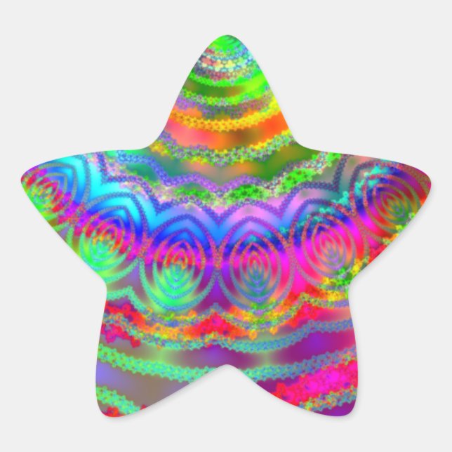 Sticker Étoile Cible Tie Dye (Devant)