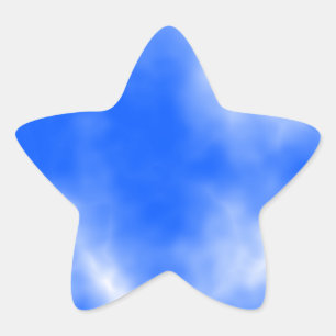 Sticker Étoile Ciel bleu avec nuages blancs.