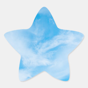 Sticker Étoile Ciel Bleu Modèle Vierge Nuages Blancs Nature