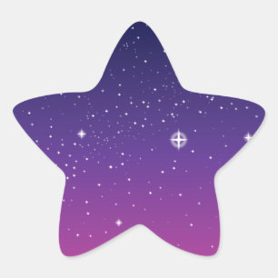 Sticker Étoile Ciel nocturne étoilé violet foncé