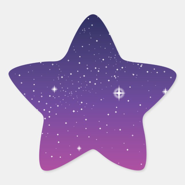 Sticker Étoile Ciel nocturne étoilé violet foncé (Devant)