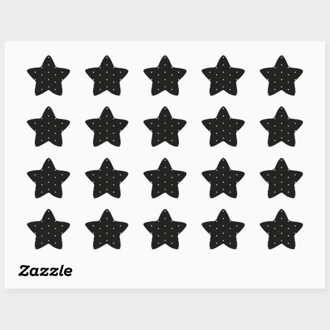 Sticker Étoile Ciel nocturne, étoiles blanches à minuit, (Feuille)