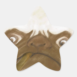 Sticker Étoile Cigare personnalisé Grumpy AFICIONADO Puggy