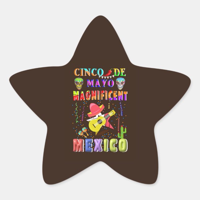 Sticker Étoile Cinco de Mayo Magnifique Mexique (Devant)