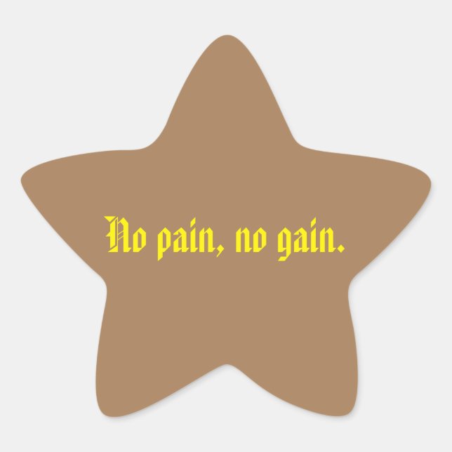 Sticker Étoile Citations de motivation de GYM et marron clair  (Devant)