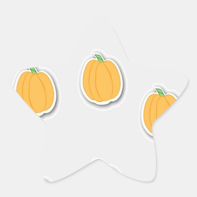 Sticker Étoile Citrouilles sur gris (Devant)