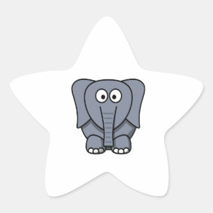Sticker Étoile Clipart Eléphant Cartoon Cute