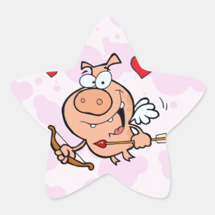 Sticker Étoile Cochon volant avec flèche et flèche