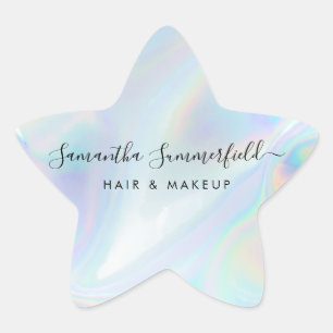 Sticker Étoile Code QR holographique Salon de beauté artisanal