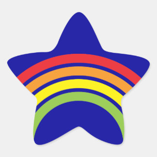 Sticker Étoile coeur arc-en-ciel rétro