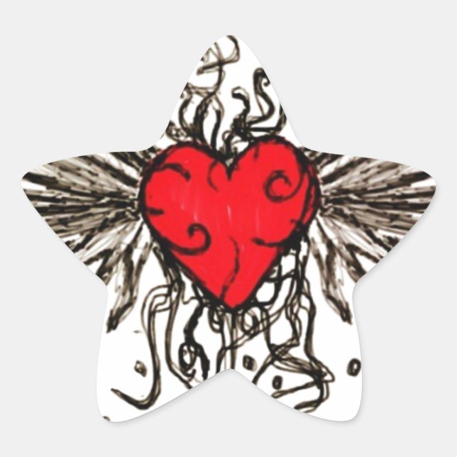 Sticker Étoile Coeur avec Wingz (Devant)