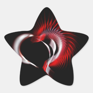 Sticker Étoile Coeur métallique
