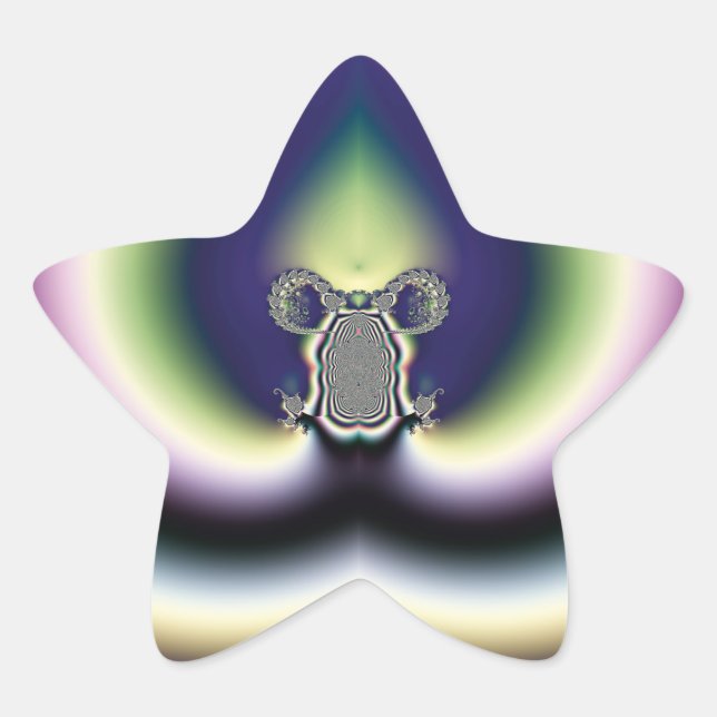 Sticker Étoile Coeur psychédélique (Devant)