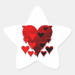 Sticker Étoile Coeurs