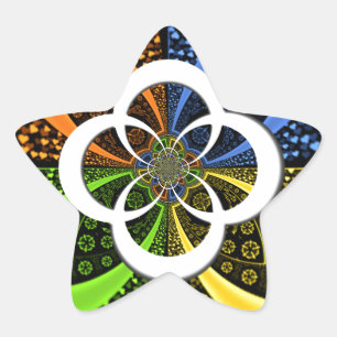 Sticker Étoile Cœurs iridescents motif à pois sans couture Art ab