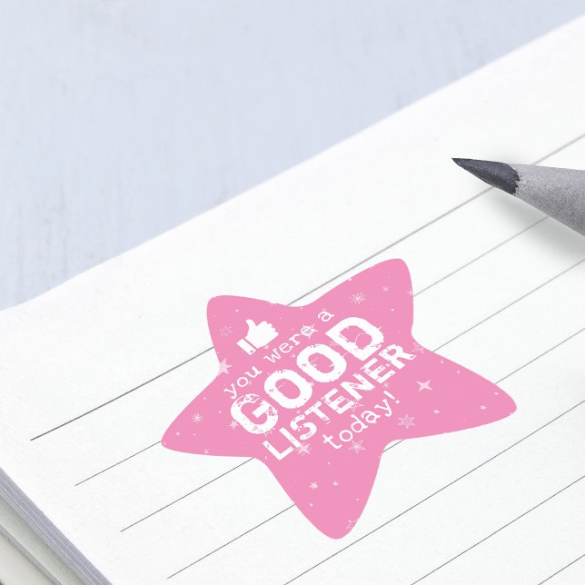 Sticker Étoile Commentaires positifs Bon auditeur Enseignant (Positive Feedback Good Listener Teacher Star Sticker)