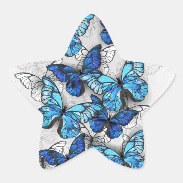 Sticker Étoile Composition des White and Blue Butterflies (Devant)