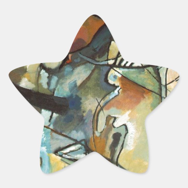 Sticker Étoile Composition Kandinsky V Peinture Abstraite (Devant)