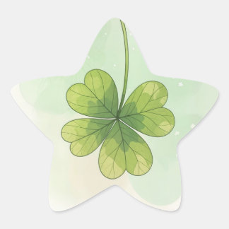 Sticker Étoile Conception à quatre feuilles Lucky Clover