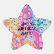 Conception abstraite rose, bleue et jaune