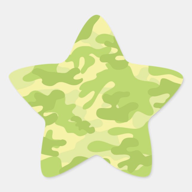 Sticker Étoile Conception Camo Vert (Devant)