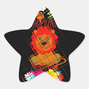 Sticker Étoile Conception de Hakuna Matata bébé lion roi mignon