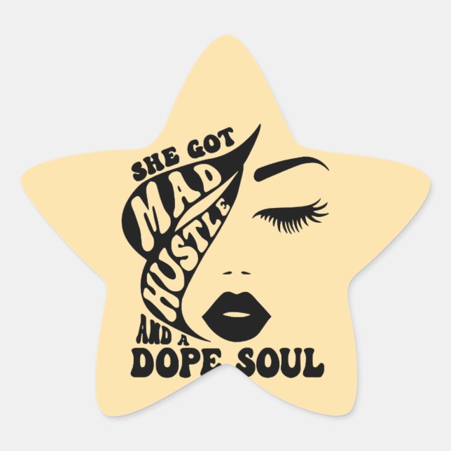 Sticker Étoile Conception de Noël Hustle pour autonomiser les fem (Devant)