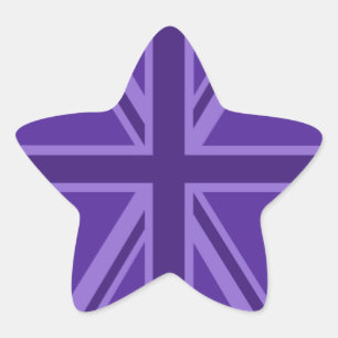 Sticker Étoile Conception Union Jack violette