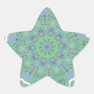 Sticker Étoile Cool vert motif floral