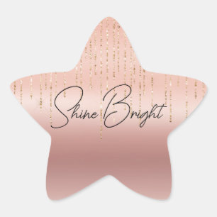 Sticker Étoile Cordes glamour en or rose