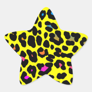 Sticker Étoile Corey Tiger 80s Leopard Spots (Jaune)