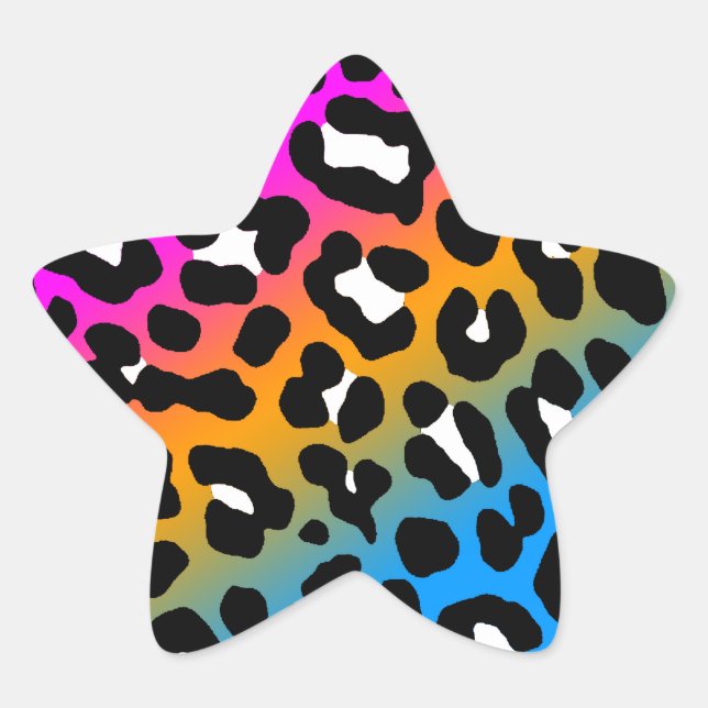 Sticker Étoile Corey Tiger 80s Leopard Spots (Multicolor) (Devant)