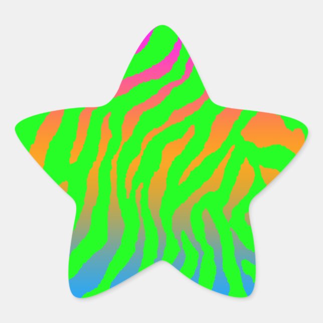 Sticker Étoile Corey Tiger Rayures Tigre 80s (Devant)