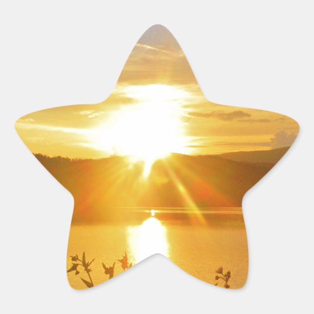 Sticker Étoile Coucher de soleil sur le lac Arrowhead (Devant)