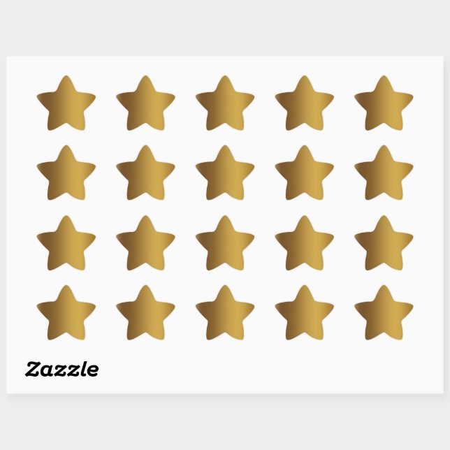 Sticker Étoile Couleur or brossé (Feuille)