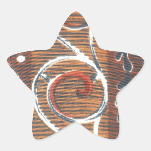 Sticker Étoile Couleurs de motif d'ornement traditionnel vintage