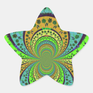 Sticker Étoile Couleurs traditionnelles africaines Kaleidoscope A