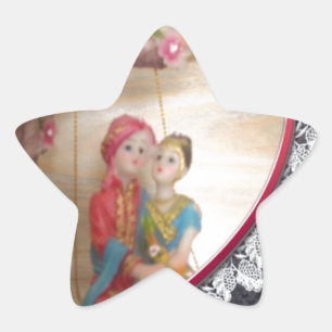 Sticker Étoile Couple asiatique de mariage sur une balançoire en