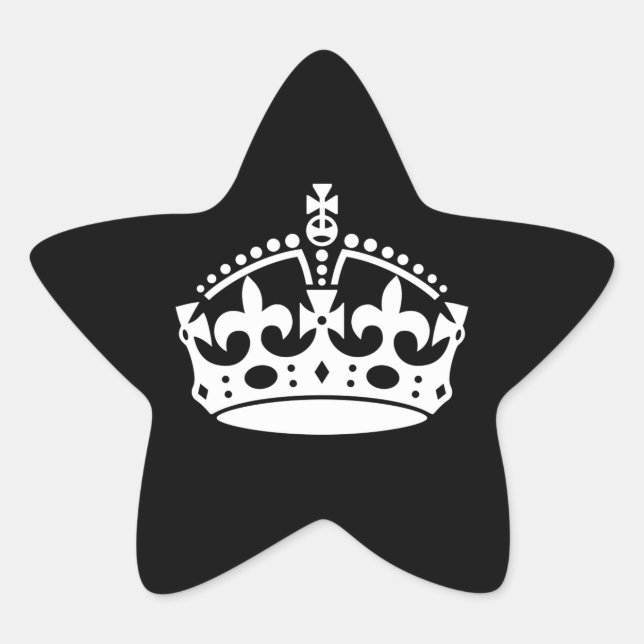 Sticker Étoile Couronne de calme Iconique sur noir (Devant)