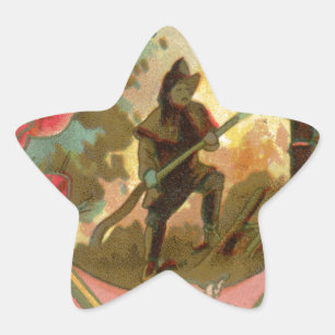 Sticker Étoile Couverture vintage des pompiers des années 1880
