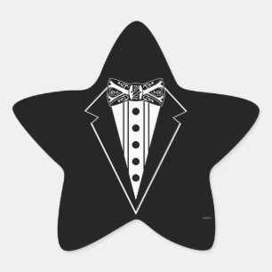 Sticker Étoile Cravate Bow noir et blanc avec Tux