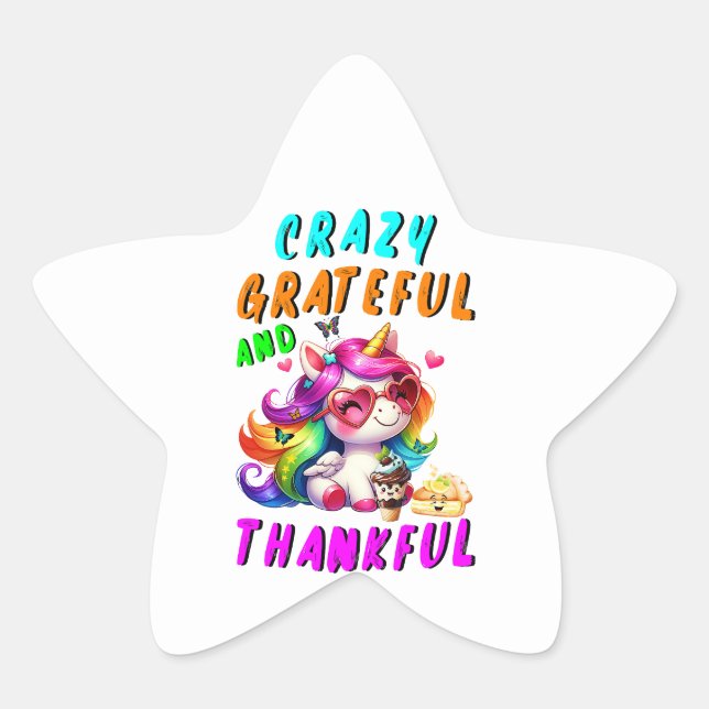 Sticker Étoile Crazy Grateful Et Merci (Devant)