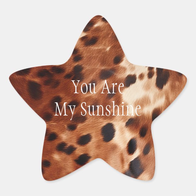 Sticker Étoile Crème de l'Ouest tacheté Brown Noir de cowhide (Devant)